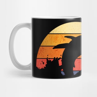 Retro Sunset Humpback Whale Breaching Mug
